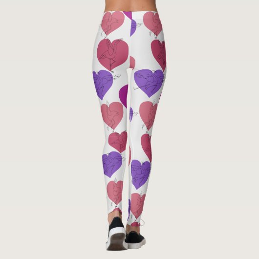 Yoga poses pattern | Yoga seamless pattern 1 Leggings (Achterkant)