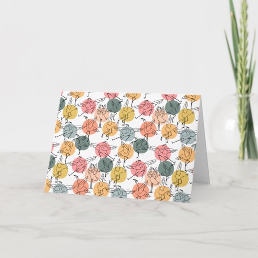 Yoga poses pattern | Yoga seamless pattern 37 Kaart (Voorkant)