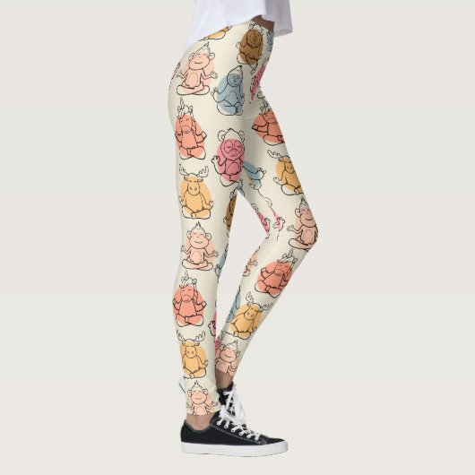 Yoga poses pattern | Yoga seamless pattern 42 Leggings (Rechts)