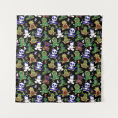 Yoga poses pattern | Yoga seamless pattern 45 Wandkleed (Voorkant)