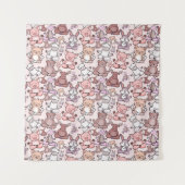 Yoga poses pattern | Yoga seamless pattern 48 Wandkleed (Voorkant)