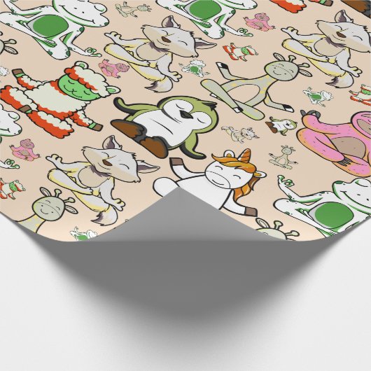 Yoga poses pattern | Yoga seamless pattern 52 Cadeaupapier (Hoek)