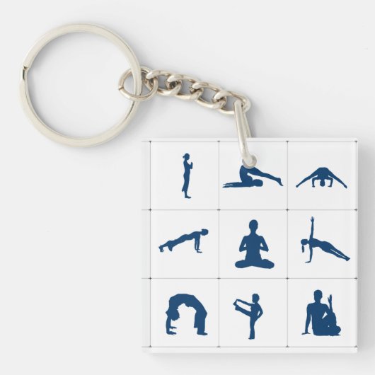 Yoga Poses & Posities Zen & Meditatie Sleutelhanger (voorkant)