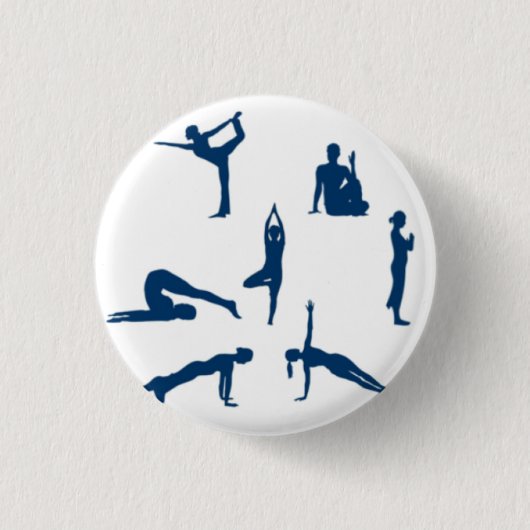 Yoga Poses Ronde Button 3,2 Cm (Voorkant)
