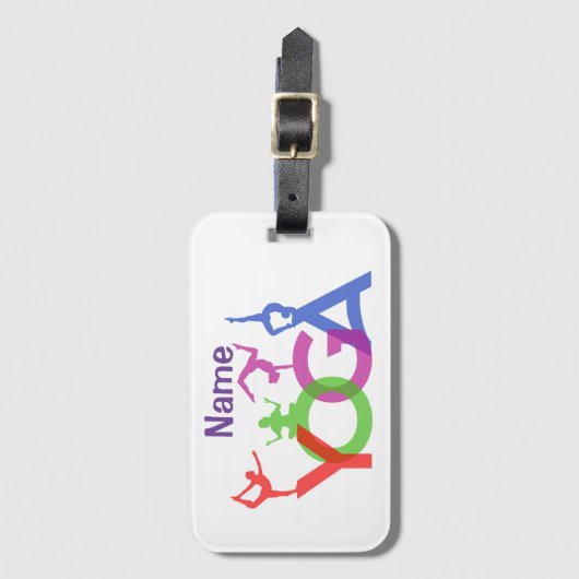 Yoga Poses Silhouettes Thunder_Cove Bagagelabel (Voorkant (verticaal))