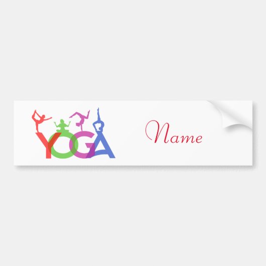 Yoga Poses Silhouettes Thunder_Cove Bumpersticker (Voorkant)