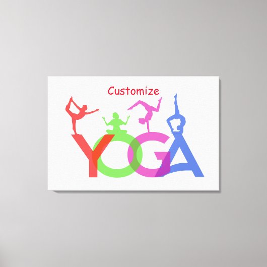 Yoga Poses Silhouettes Thunder_Cove Canvas Afdruk (Voorkant)