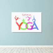 Yoga Poses Silhouettes Thunder_Cove Canvas Afdruk (Insitu (Houten vloer))