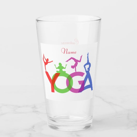 Yoga Poses Silhouettes Thunder_Cove Glas (Voorkant)