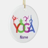 Yoga Poses Silhouettes Thunder_Cove Keramisch Ornament (Rechts)
