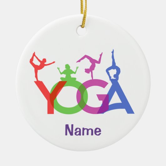 Yoga Poses Silhouettes Thunder_Cove Keramisch Ornament (Voorkant)
