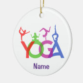 Yoga Poses Silhouettes Thunder_Cove Keramisch Ornament (Links)