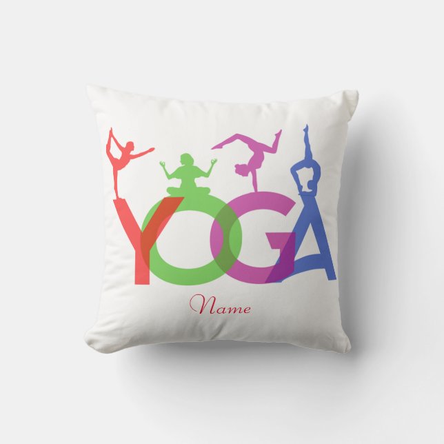 Yoga Poses Silhouettes Thunder_Cove Kussen (Voorkant)