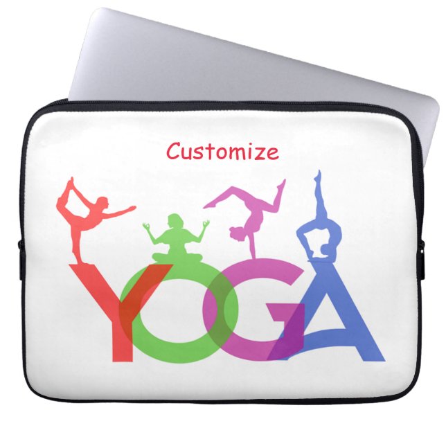 Yoga Poses Silhouettes Thunder_Cove Laptop Sleeve (Voorkant)