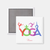 Yoga Poses Silhouettes Thunder_Cove Magneet (Voorkant / Achterkant)