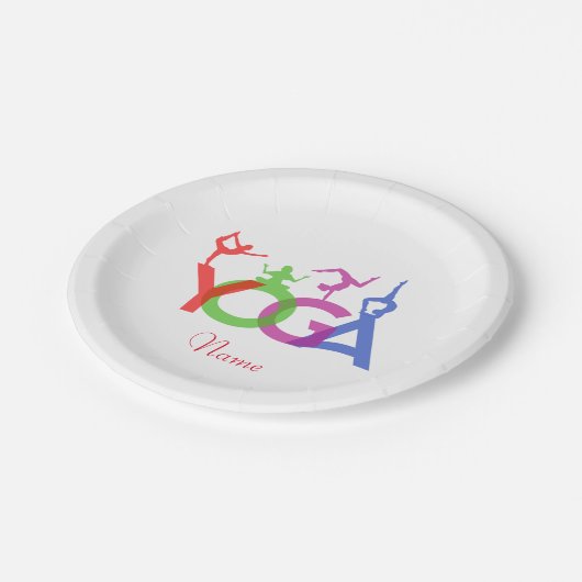 Yoga Poses Silhouettes Thunder_Cove Papieren Bordje (Gekanteld)