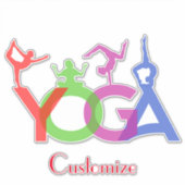 Yoga Poses Silhouettes Thunder_Cove Sticker (Voorkant)