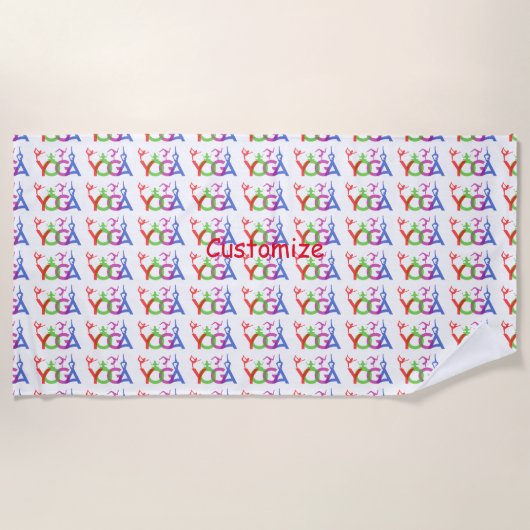 Yoga Poses Silhouettes Thunder_Cove Strandlaken (Voorkant)