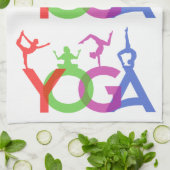 Yoga Poses Silhouettes Thunder_Cove Theedoek (Gevouwen)