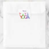 Yoga Poses Silhouettes Thunder_Cove Vierkante Sticker (Tas)