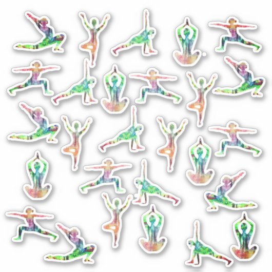 Yoga Poses Sticker (Voorkant)