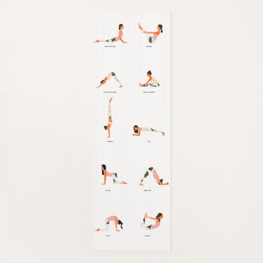 Yoga Poses Thema Yoga Mat (Voorkant)