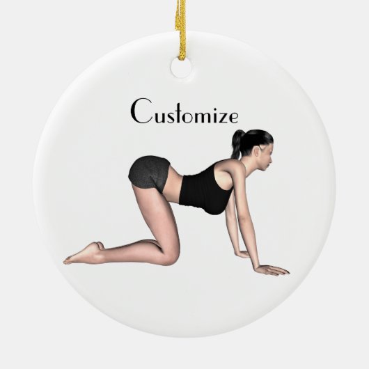 Yoga Poses Thunder_Cove Keramisch Ornament (Achterkant)