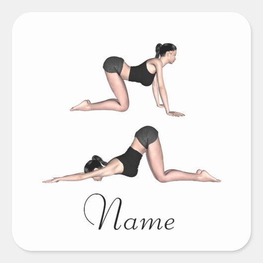 Yoga Poses Thunder_Cove Vierkante Sticker (Voorkant)