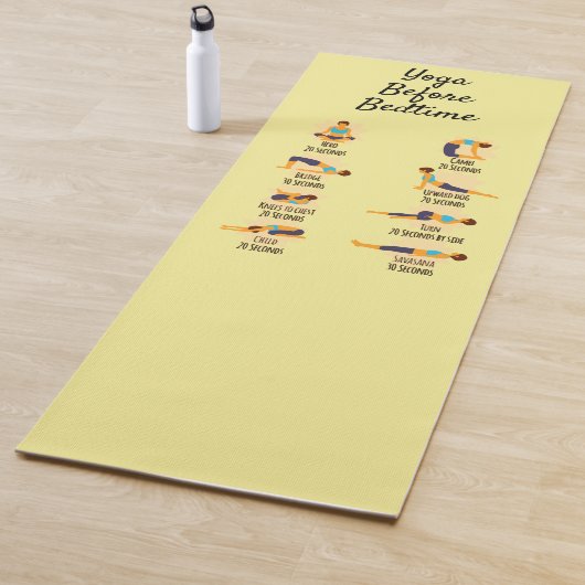 Yoga poses voordat het bed wakker wordt yogamat (In situ)