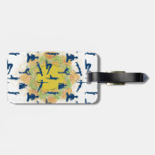 Yoga Poses with Lotus Flower Bagagelabel (Achterkant horizontaal)