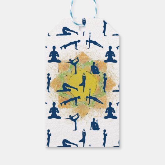 Yoga Poses with Lotus Flower Cadeaulabel (Achterkant)