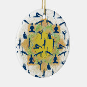 Yoga Poses with Lotus Flower Keramisch Ornament (Rechts)