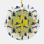 Yoga Poses with Lotus Flower Keramisch Ornament (Achterkant)