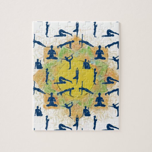 Yoga Poses with Lotus Flower Legpuzzel (Verticaal)