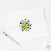 Yoga Poses with Lotus Flower Ronde Sticker (Envelop)