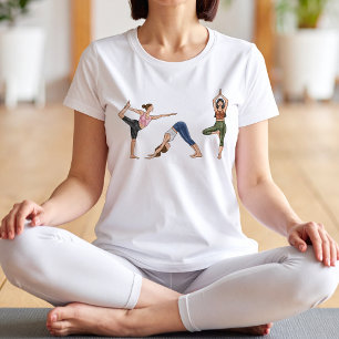 Yoga Poses Workout Fitness Balance Vrouwen Tri-Blend Shirt