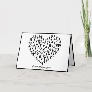 Yoga Poses Zen Heart Design Note Card Kaart