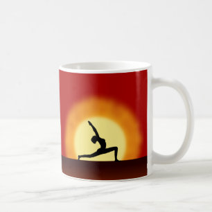 Yoga Posing Silhouette Sunrise Tea of Coffee Mugs Koffiemok
