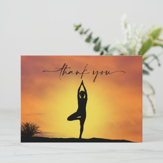 Yoga Positie Dank u kaart (Staand voorkant)