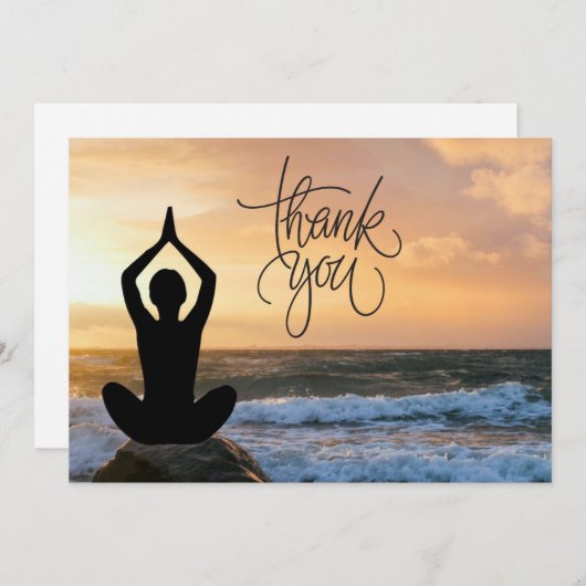 Yoga Positie Dank u kaart (Voorkant / Achterkant)