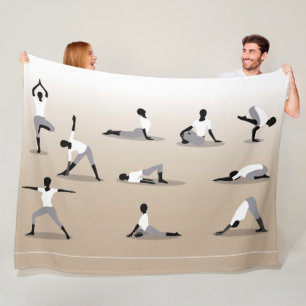 YOGA POSITIES FLEECE DEKEN