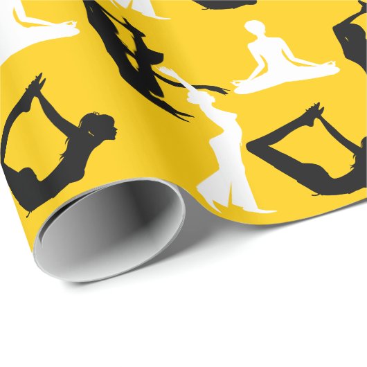 Yoga posities spiritueel cadeaupapier (Rol Hoek)