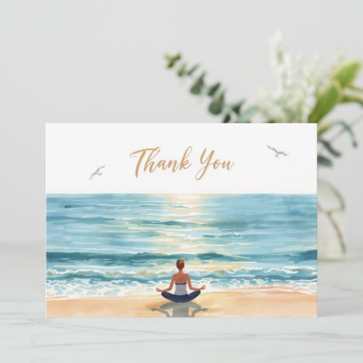 Yoga Position Thank You Card Bedankkaart (Staand voorkant)