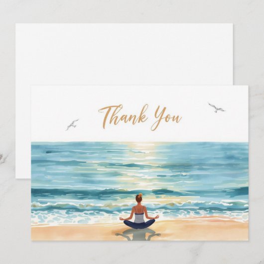 Yoga Position Thank You Card Bedankkaart (Voorkant / Achterkant)