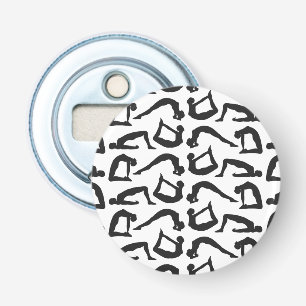 Yoga Positions Silhouettes Button Flesopener