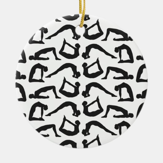 Yoga Positions Silhouettes Keramisch Ornament (Voorkant)