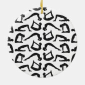 Yoga Positions Silhouettes Keramisch Ornament (Achterkant)