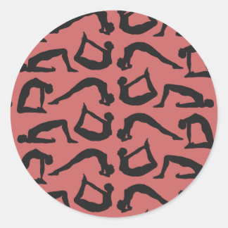 Yoga Positions Silhouettes Ronde Sticker