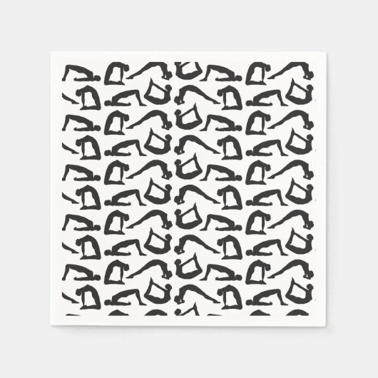 Yoga Positions Silhouettes Servet (Voorkant)