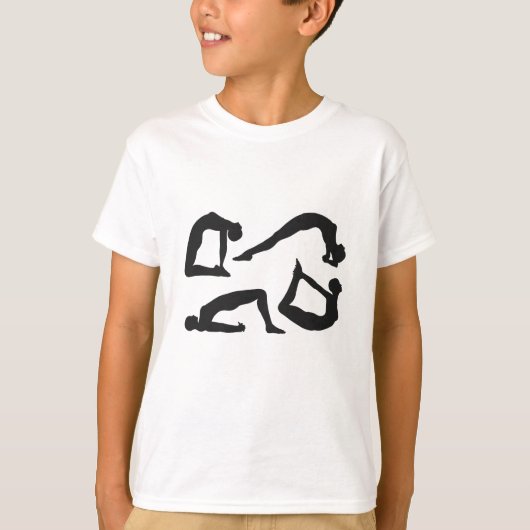 Yoga Positions Silhouettes T-shirt (Voorkant)